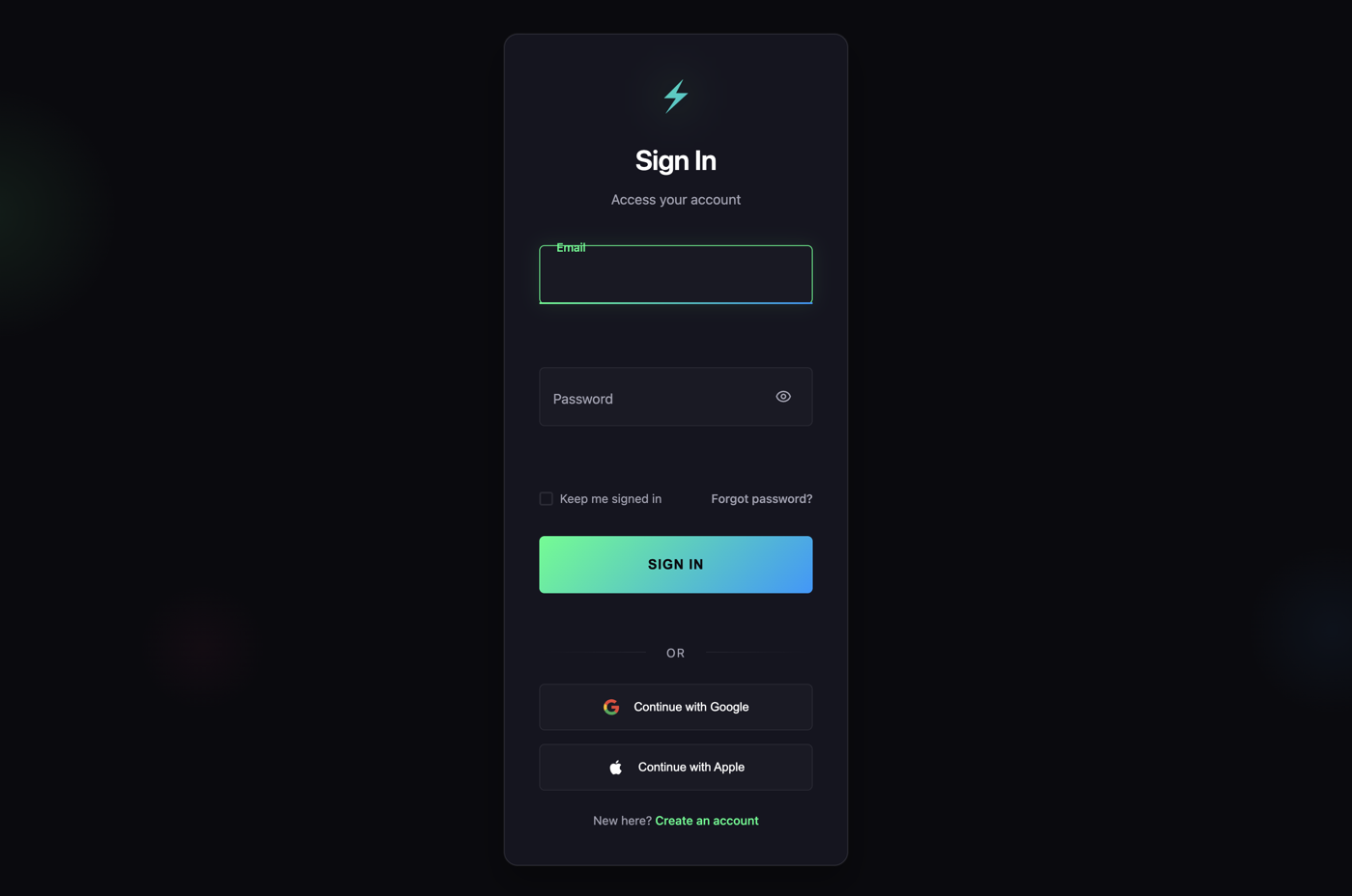 Neon Minimalist form preview